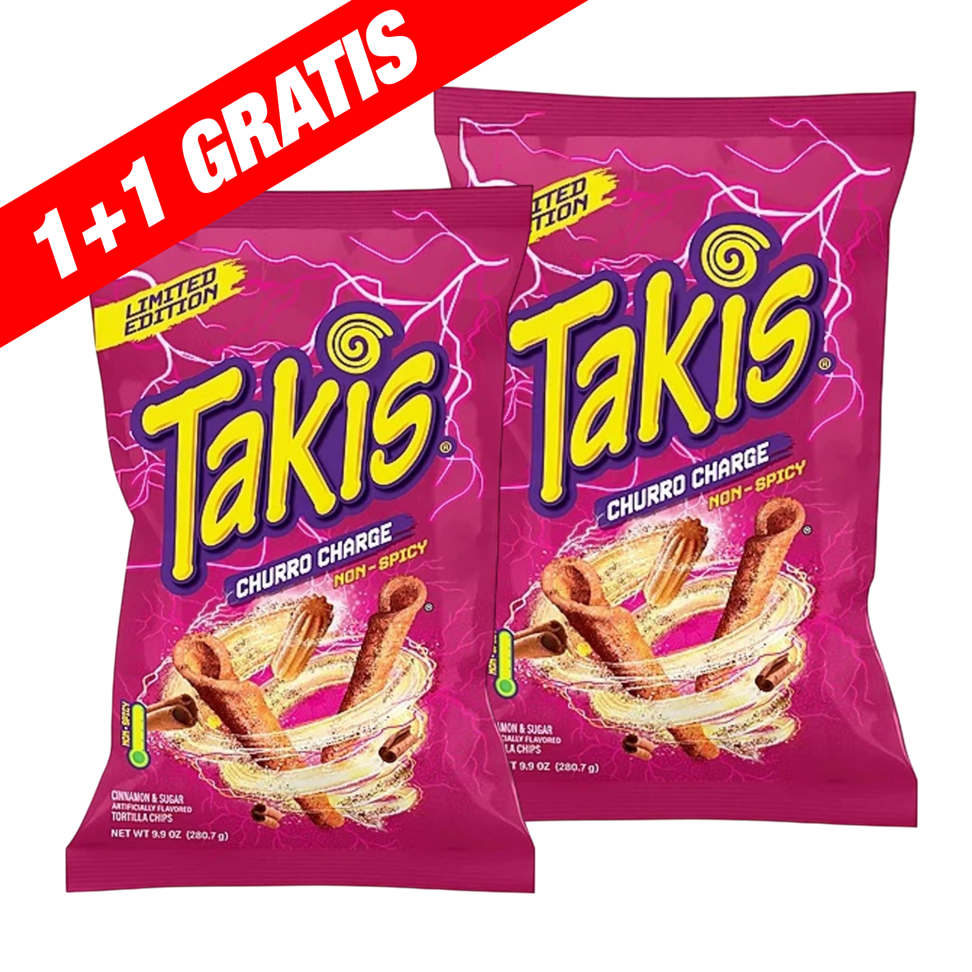 TAKIS® CHURRO CHARGE, 280 g (1+1 GRATIS)