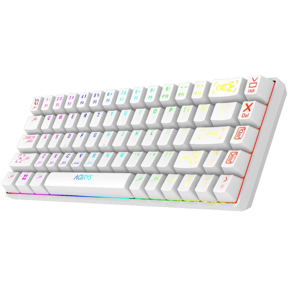 Tastatura Gaming AQIRYS Mira White Wireless/Bluetooth Mecanica