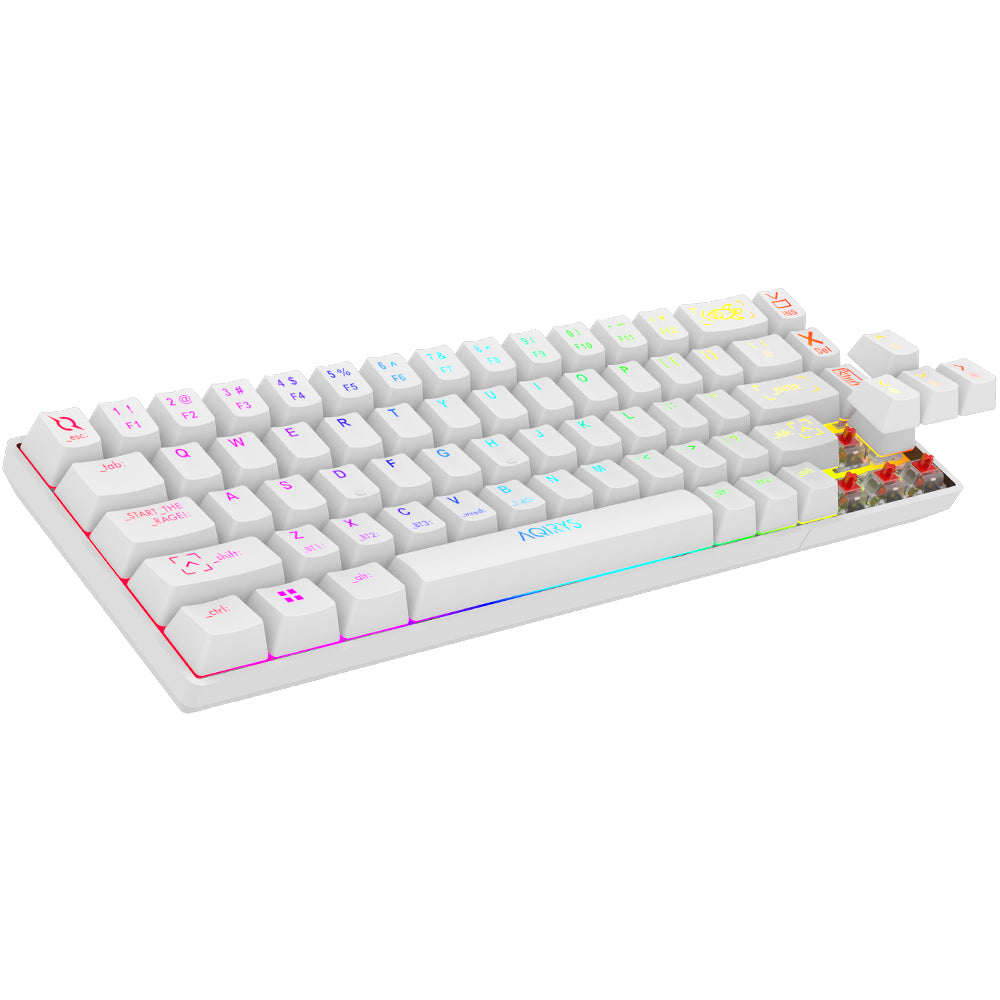 Tastatura Gaming AQIRYS Mira White Wireless/Bluetooth Mecanica