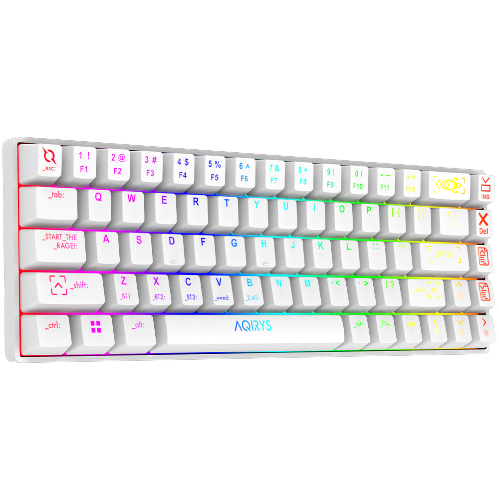 Tastatura Gaming AQIRYS Mira White Wireless/Bluetooth Mecanica