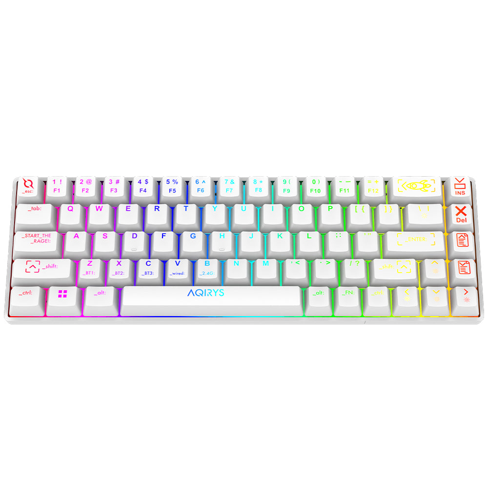 Tastatura Gaming AQIRYS Mira White Wireless/Bluetooth Mecanica