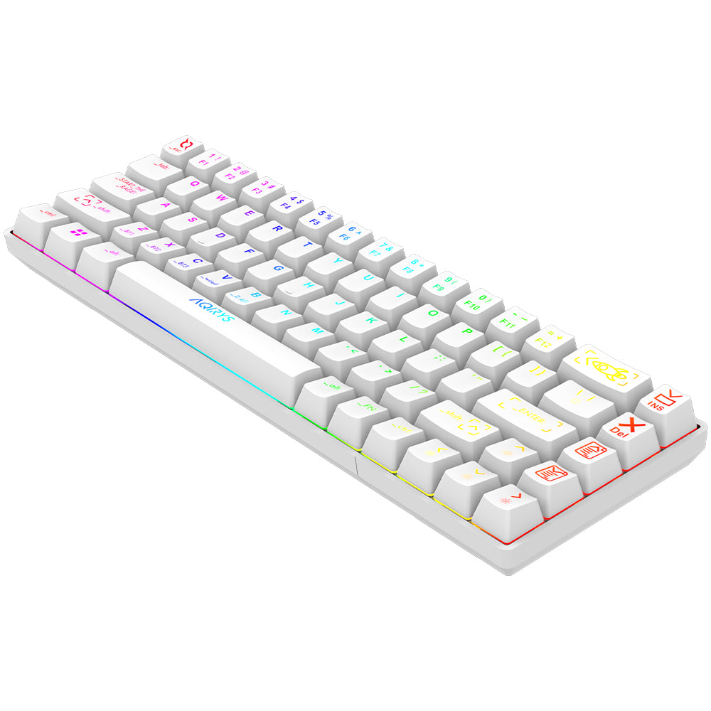 Tastatura Gaming AQIRYS Mira White Wireless/Bluetooth Mecanica